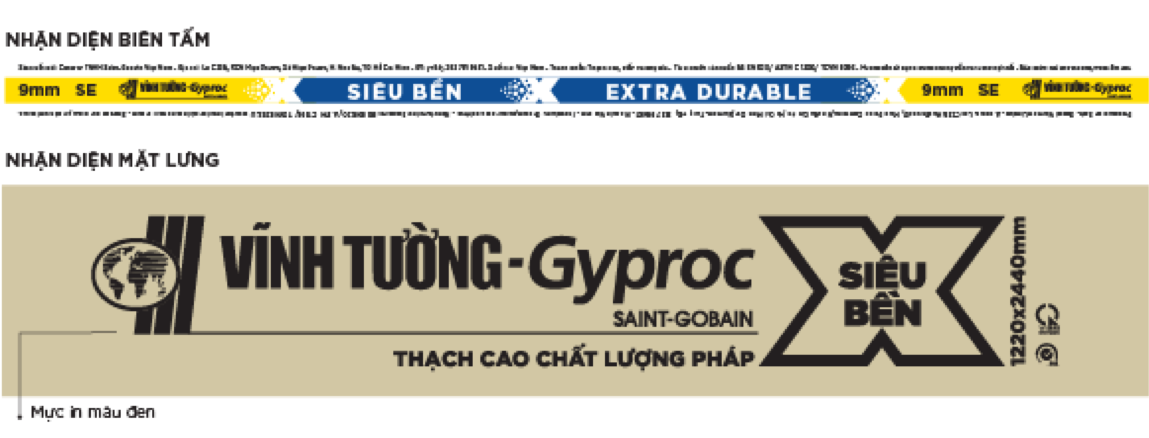 Nhận diện tấm thạch cao Vĩnh Tường-Gyproc Siêu Bền X: