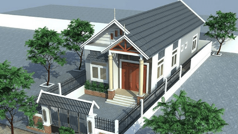 mẫu nhà cấp 4 nông thôn đơn giản hình ống